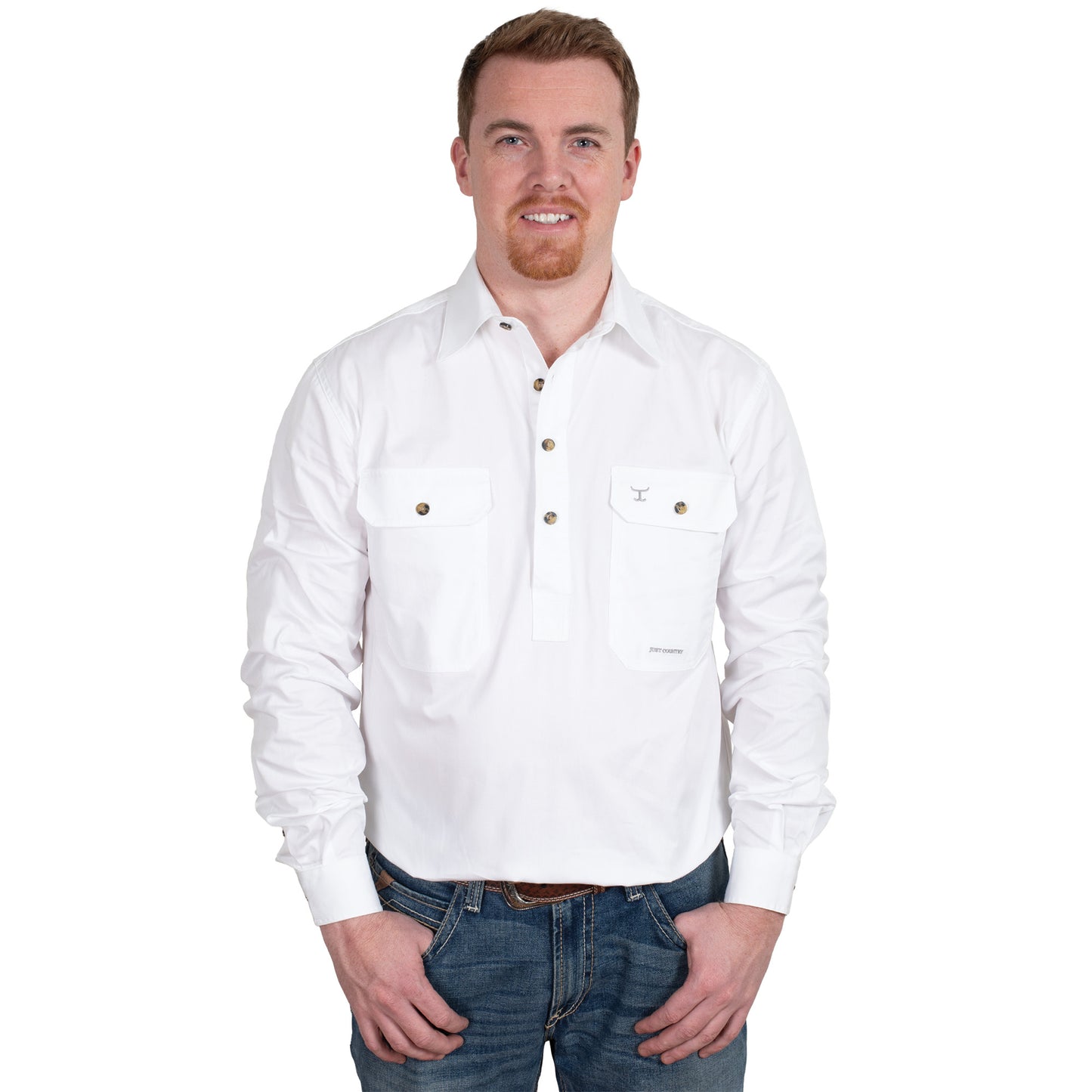 Men's - Cameron - 1/2 Button - White