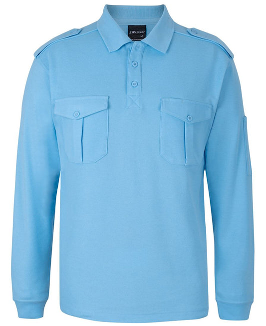 JB's L/S 250 EPAULETTE POLO - Light Blue