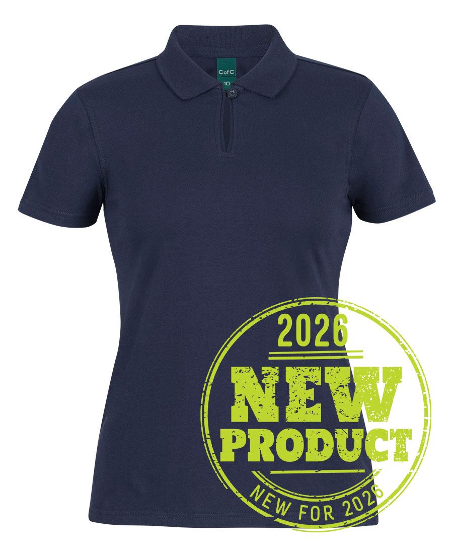 C of C LADIES S/S COTTON STRETCH POLO - Navy