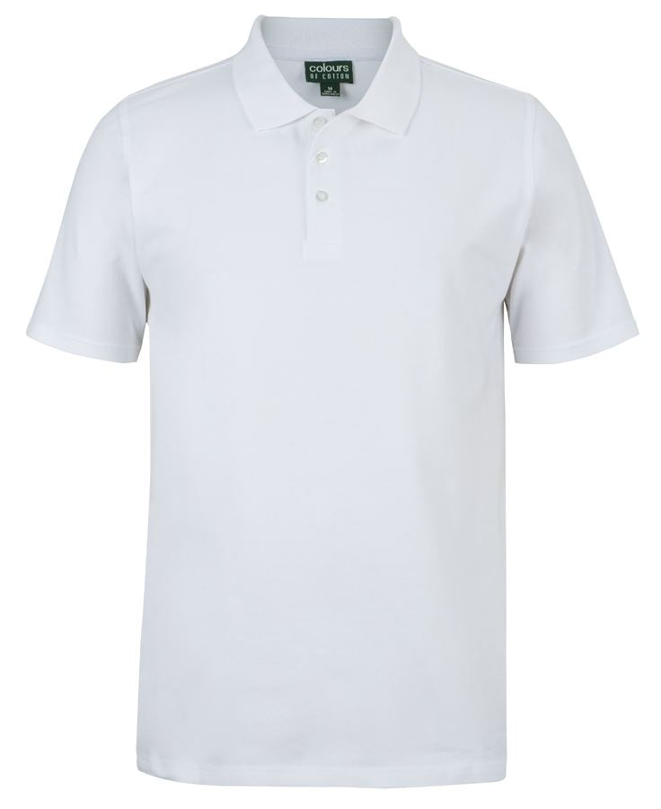 C of C COTTON S/S STRETCH POLO - White