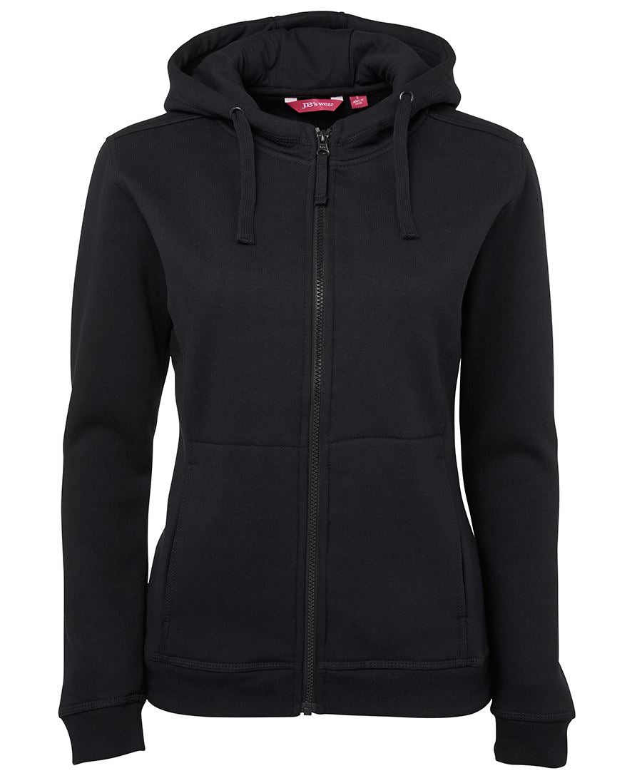 JB's LADIES FULL ZIP FLEECY HOODIE - Black