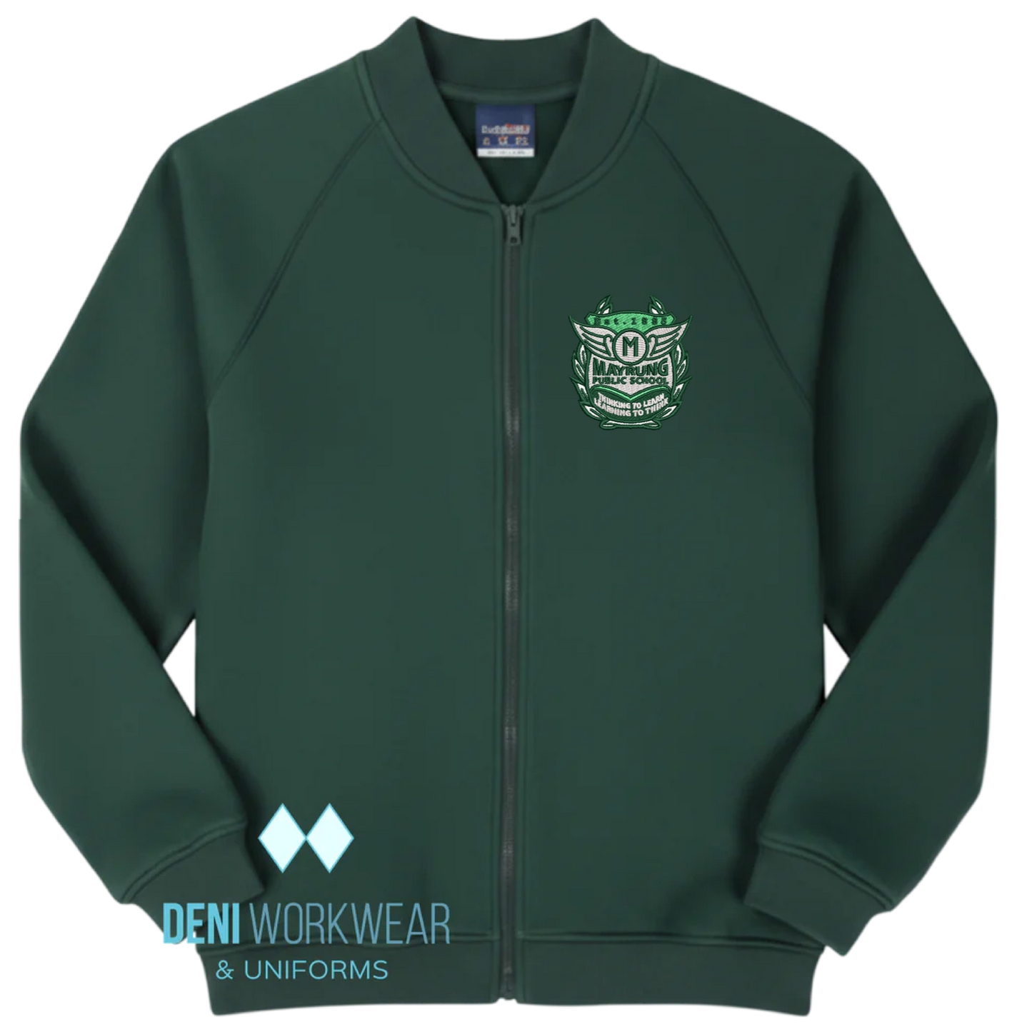 Zip Front Tracksuit Jacket - Mayrung Public School - Bottle Green