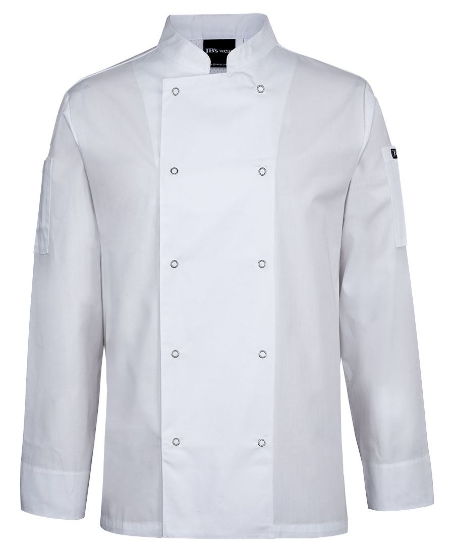 JB's L/S SNAP BUTTON CHEFS JACKET - White