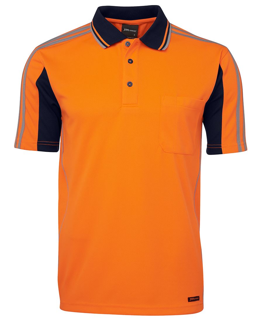 JB's HV 4602.1 S/S ARM TAPE POLO - Orange/Navy
