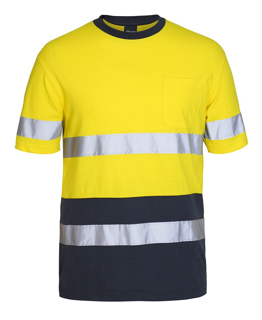 JB's HV (D+N) COTTON T-SHIRT - Yellow/Navy