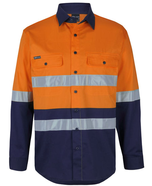 JB's HV D+N L/S STRETCH W/SHIRT WITH TAPE - Orange/Navy