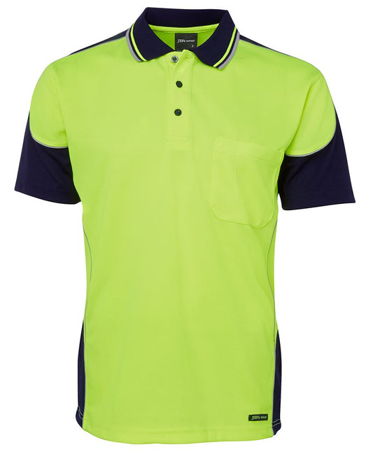 JB's HV 4602.1 S/S CONTRAST PIPING POLO - Lime/Navy