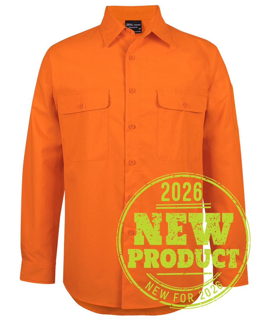 JB's HV CLASS F RIPSTOP L/S WORK SHIRT - Orange