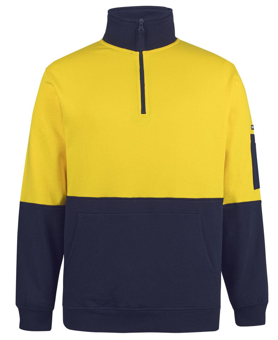 JB's HV 310 COTTON 1/2 ZIP FLEECE - Yellow/Navy