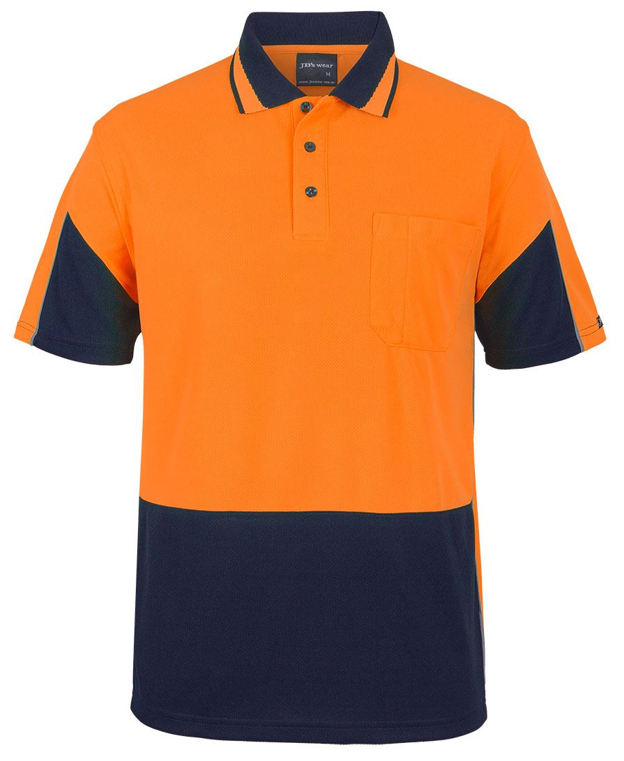 JB's HV 4602.1 S/S GAP POLO - Orange/Navy