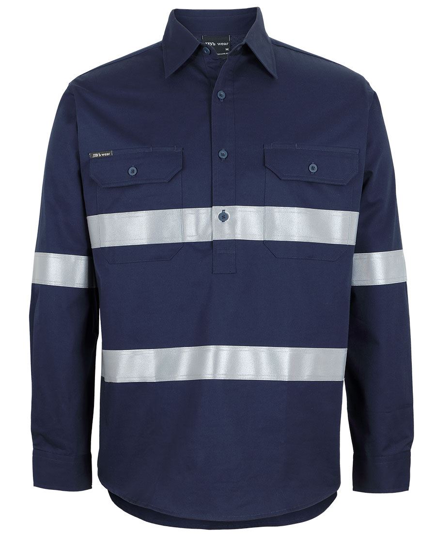 JB's CLOSE FRONT L/S 150G W/SHIRT REFLECTIVE TAPE - Navy