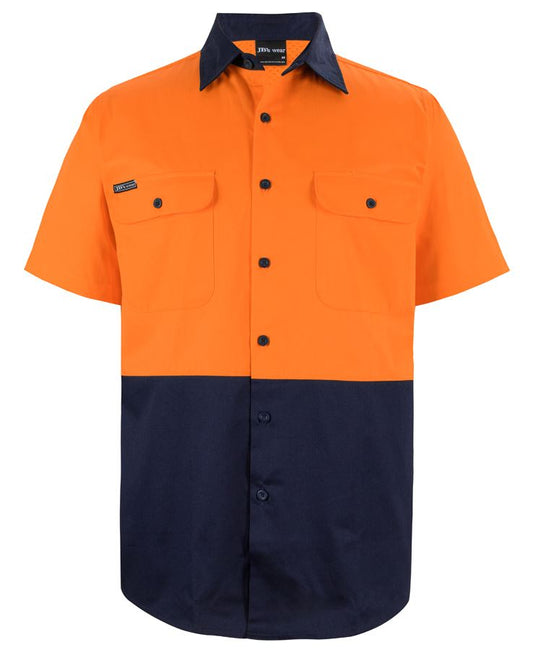 JB's HV S/S 150G SHIRT - Orange/Navy