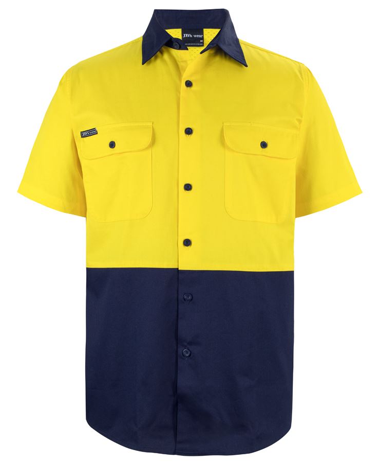 JB's HV S/S 150G SHIRT - Yellow/Navy