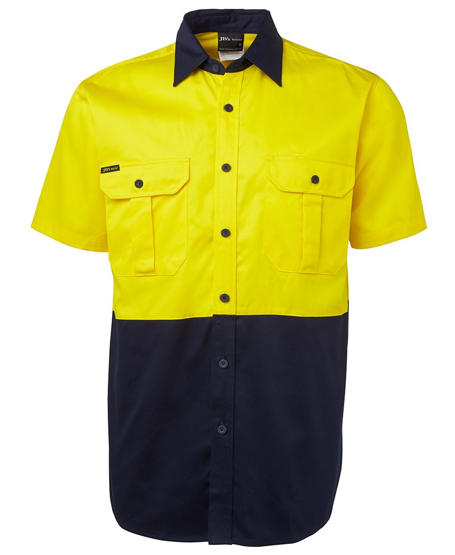 JB's HV S/S 190G SHIRT - Yellow/Navy