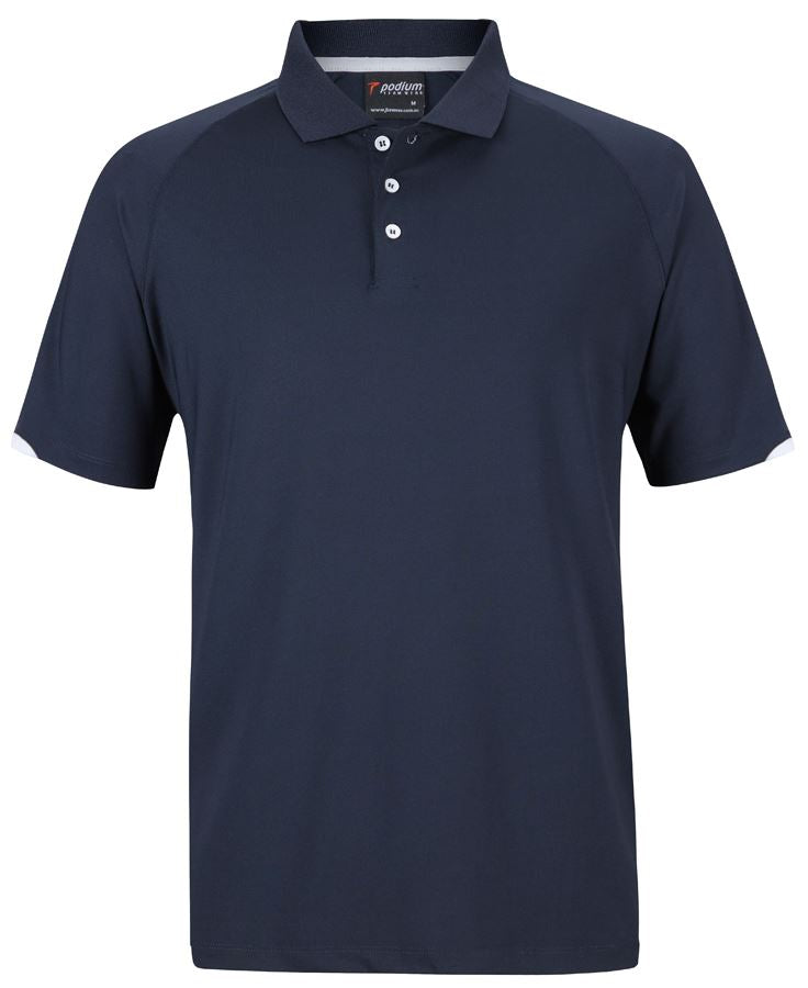 PODIUM CONTRAST STRETCH POLO - Navy/White