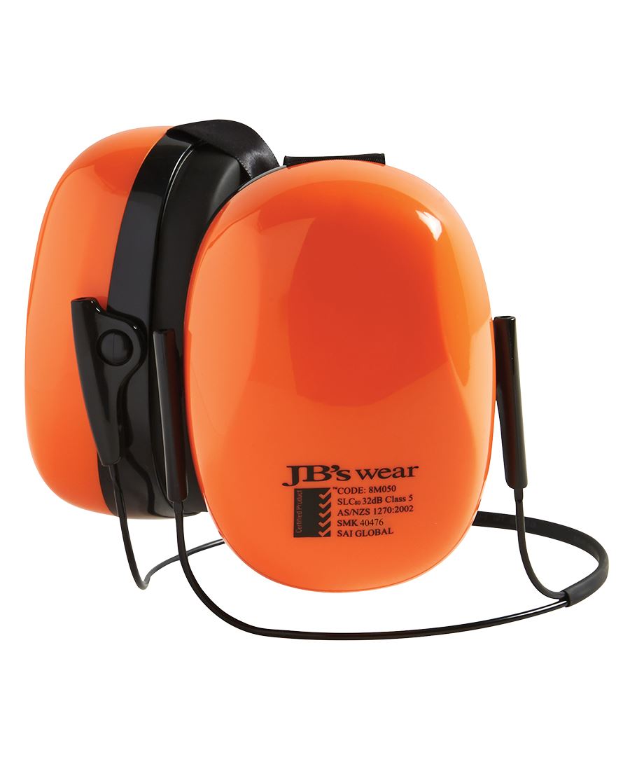 JB's 32dB SUPREME EAR MUFF WITH NECK BAND - Orange