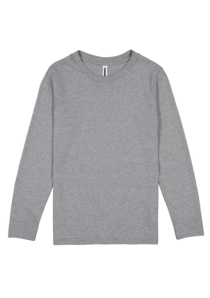 Basis Kids Long Sleeve Tee - Grey Marle (back)