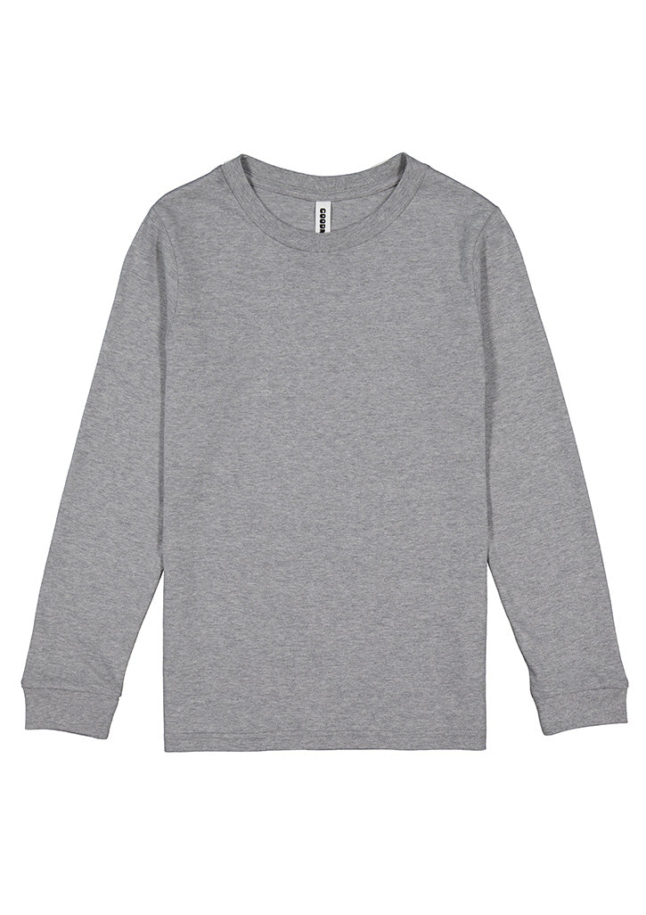 Basis Youth Long Sleeve Tee - Grey Marle (back)