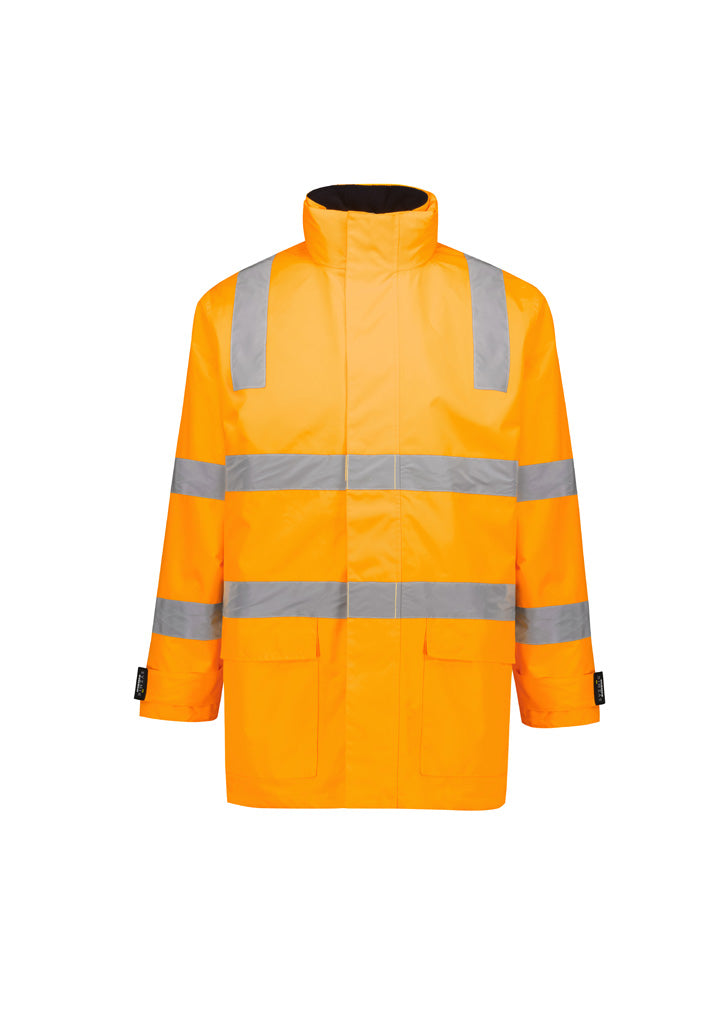 Unisex Hi Vis VIC Rail 4 In 1 Waterproof Jacket VIC Rail Orange back