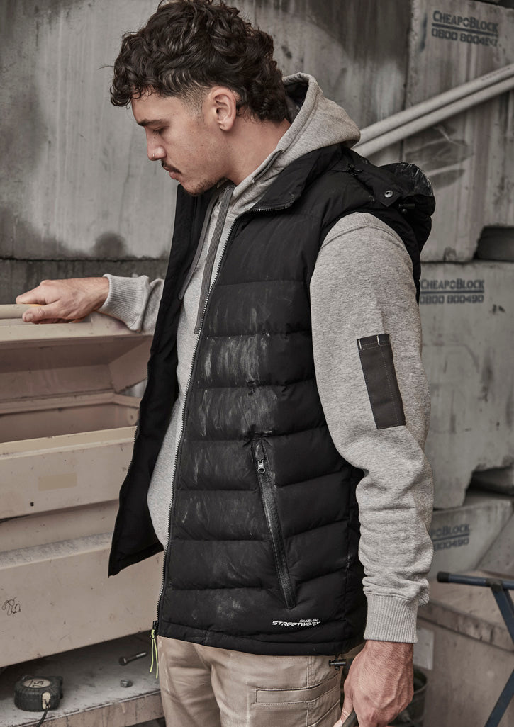 Unisex Streetworx Hooded Puffer Vest Black back