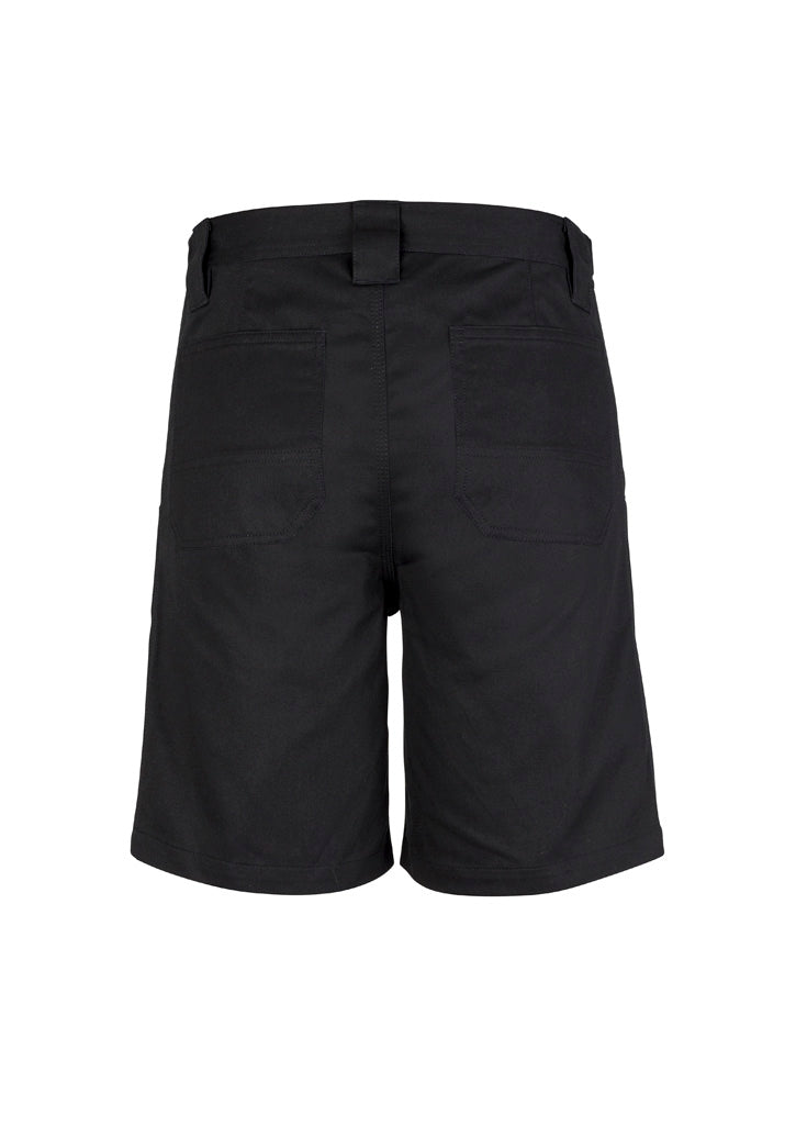 Mens Plain Utility Short Black back