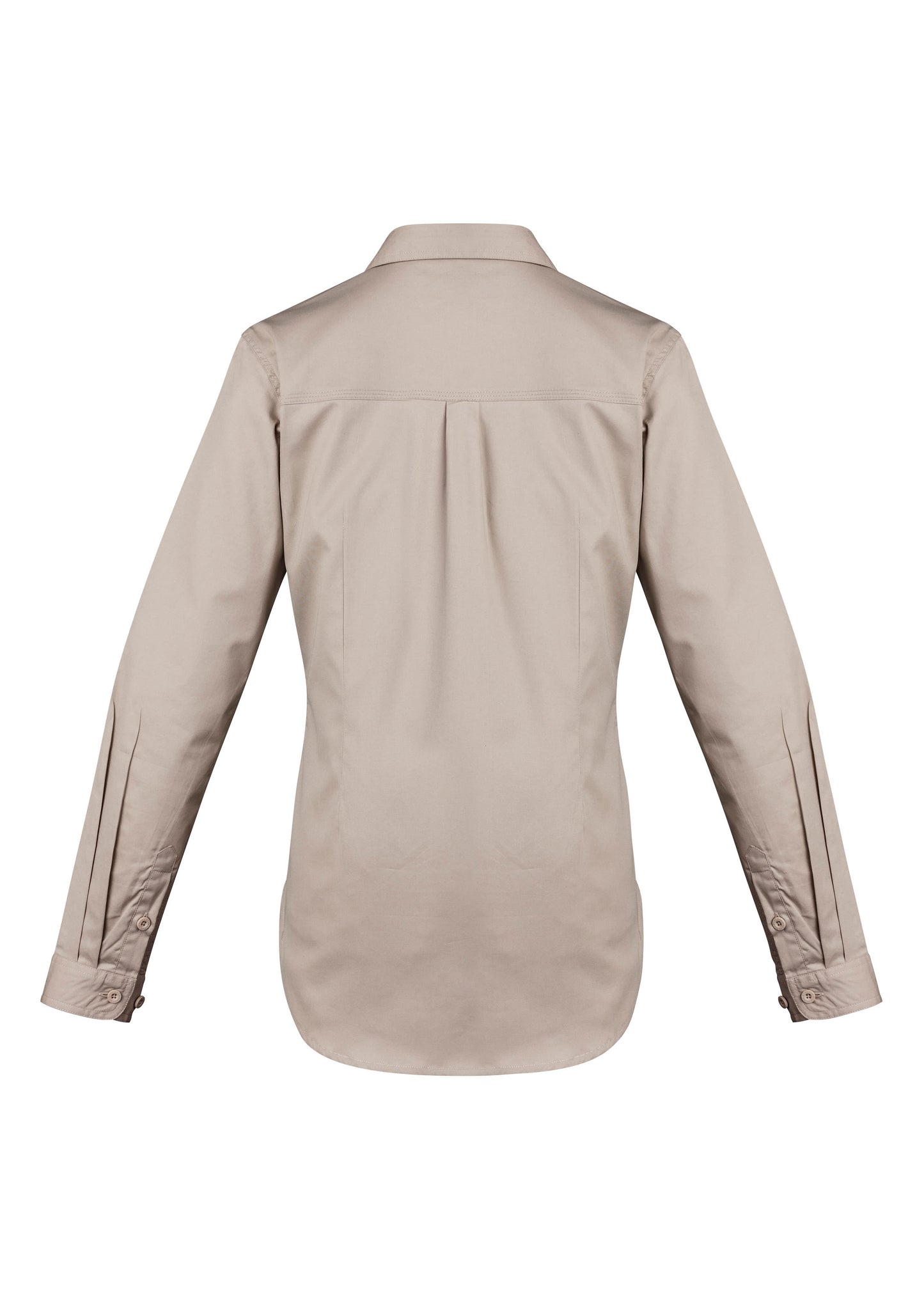 Womens Lightweight Tradie Long Sleeve Shirt Sand back