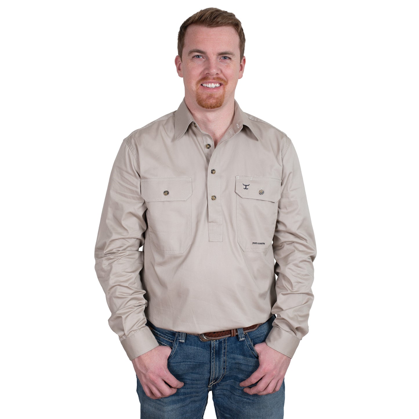 Men's - Cameron - 1/2 Button - Stone