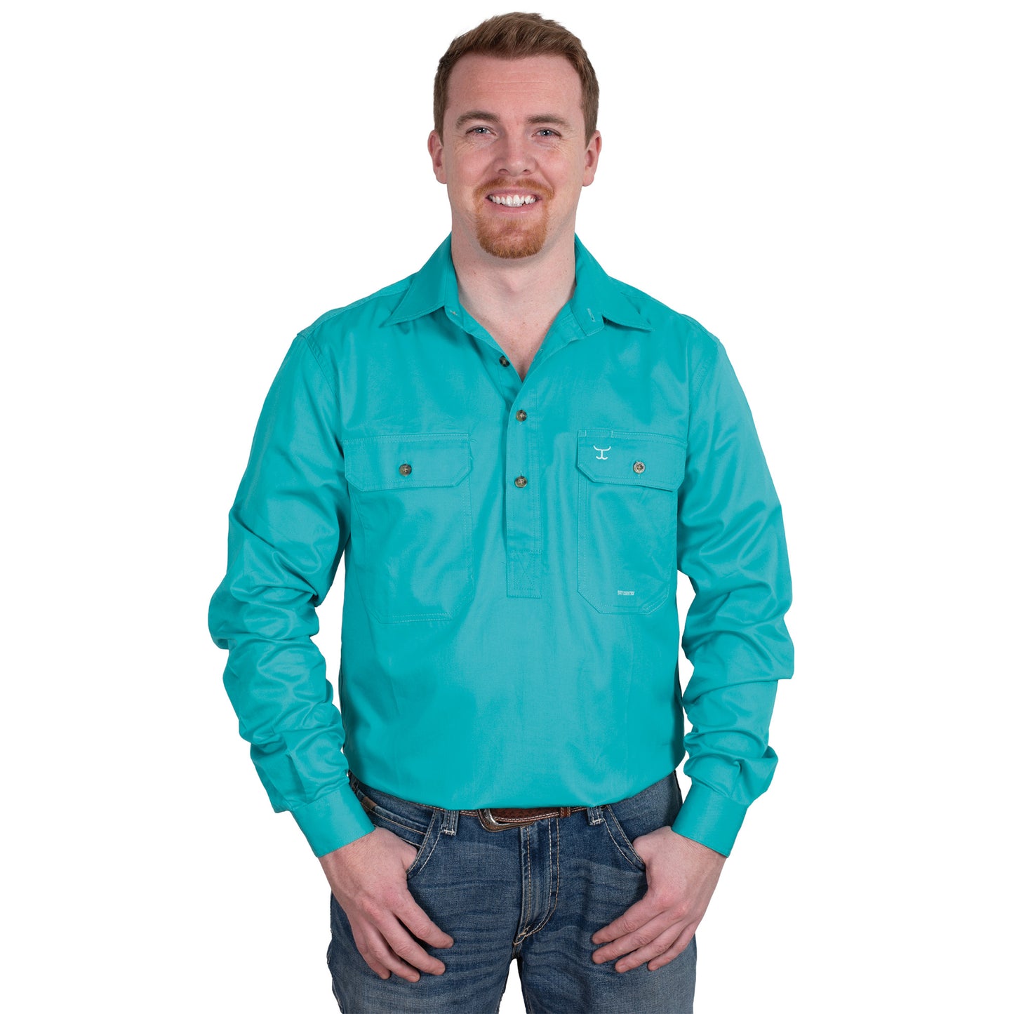Men's - Cameron - 1/2 Button - Turquiose