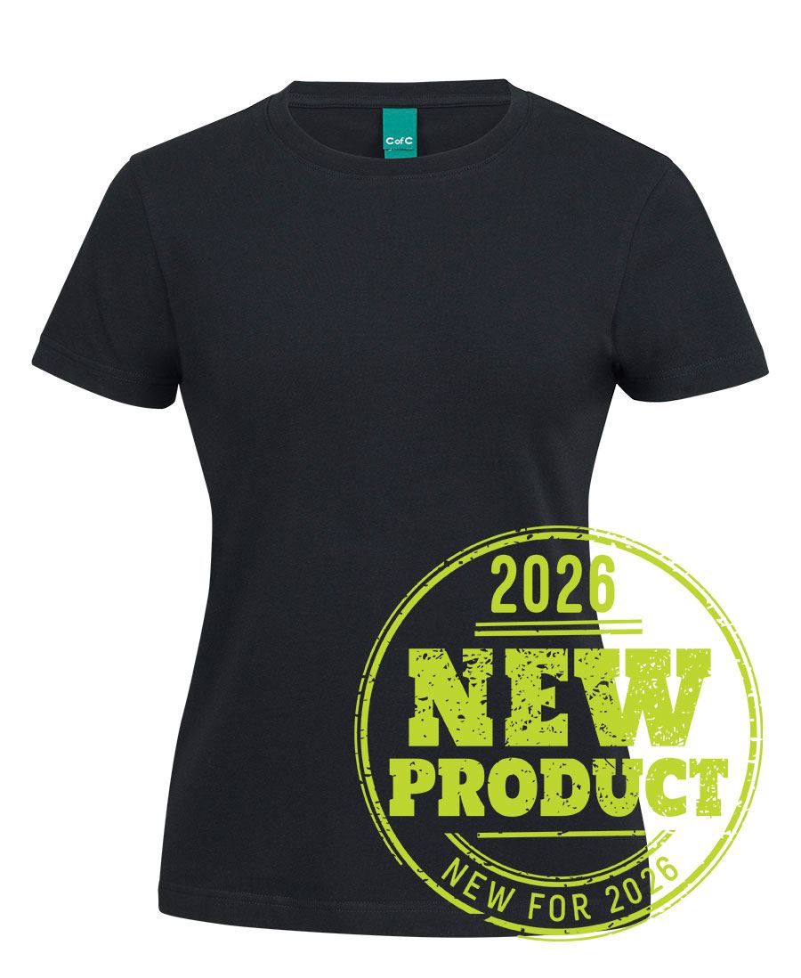 C of C LADIES COTTON S/S STRETCH TEE - Black