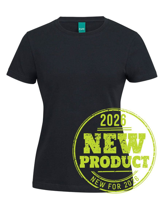 C of C LADIES COTTON S/S STRETCH TEE - Black