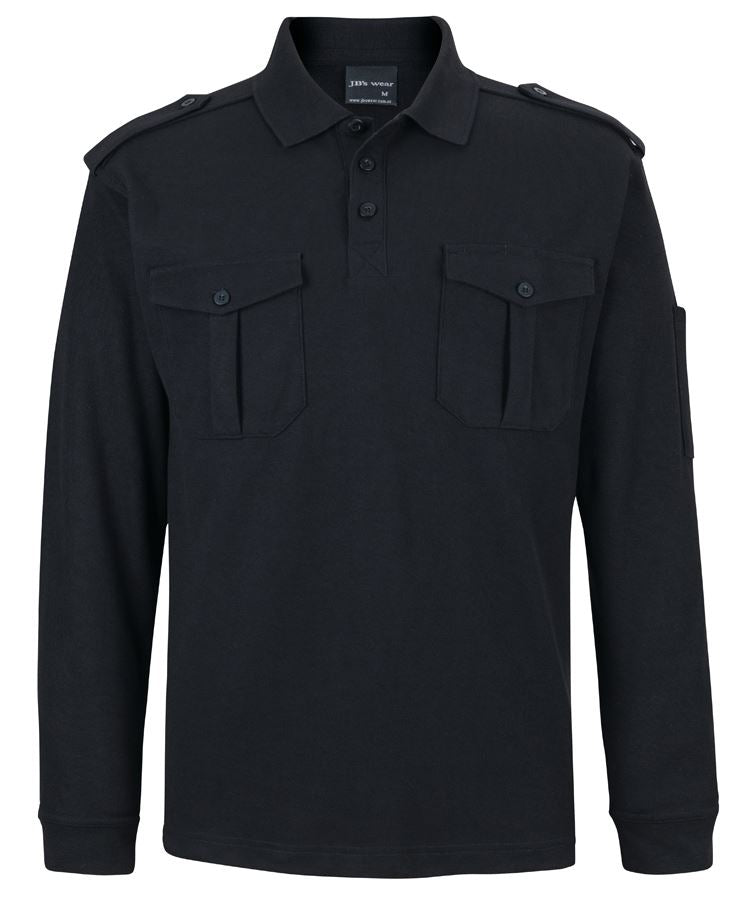 JB's L/S 250 EPAULETTE POLO - Black