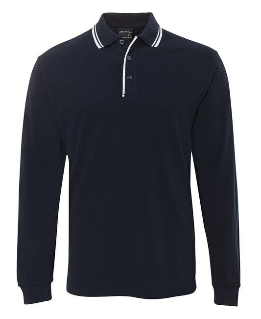 JB's L/S C/TRAST POLO - Navy/White