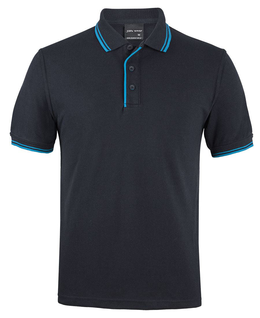 JB's CONTRAST POLO - Black/Aqua