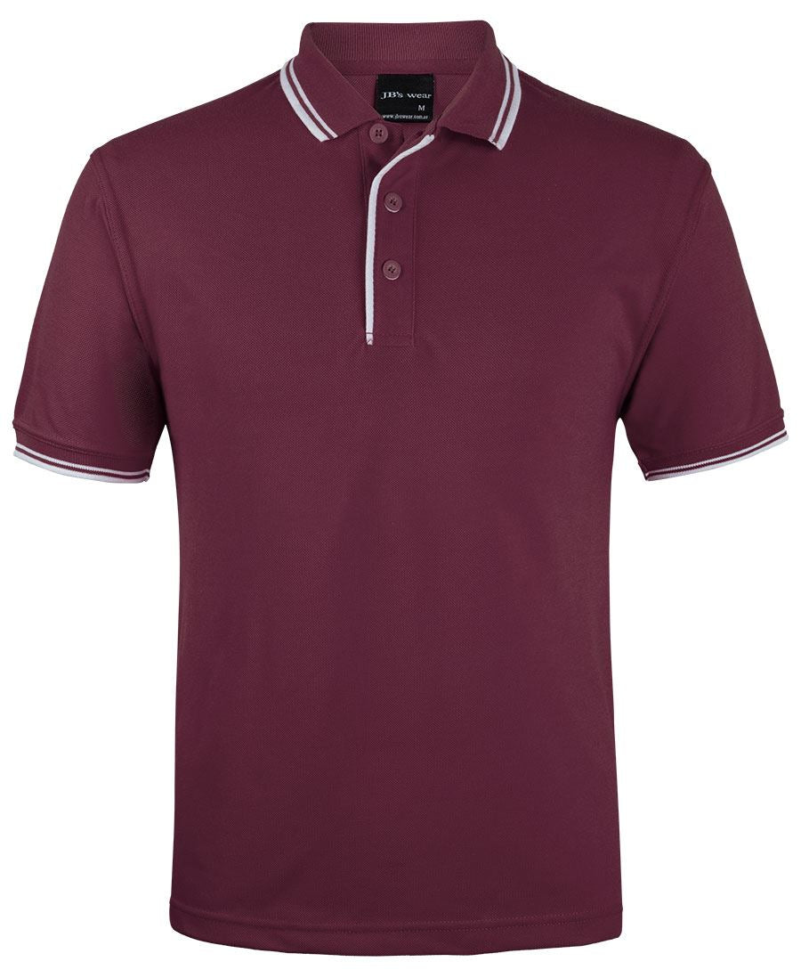 JB's CONTRAST POLO - Maroon/White