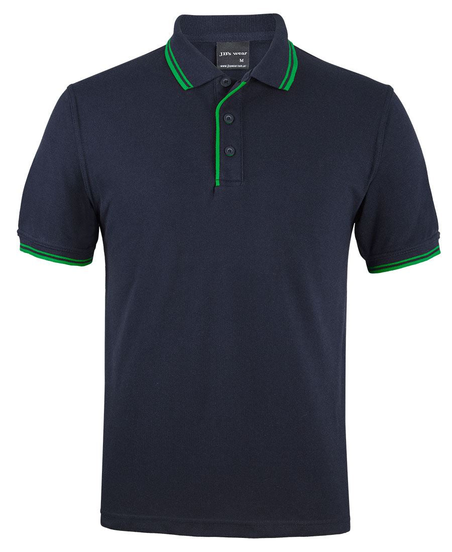 JB's CONTRAST POLO - Navy/Green
