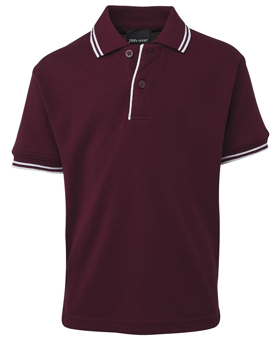 JB's KIDS CONTRAST POLO - Maroon/White