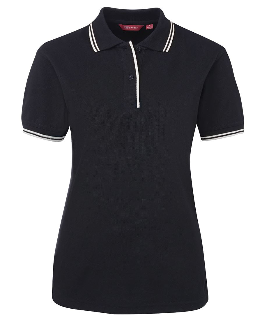 JB's LADIES CONTRAST POLO - Navy/White