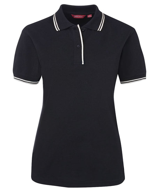 JB's LADIES CONTRAST POLO - Navy/White