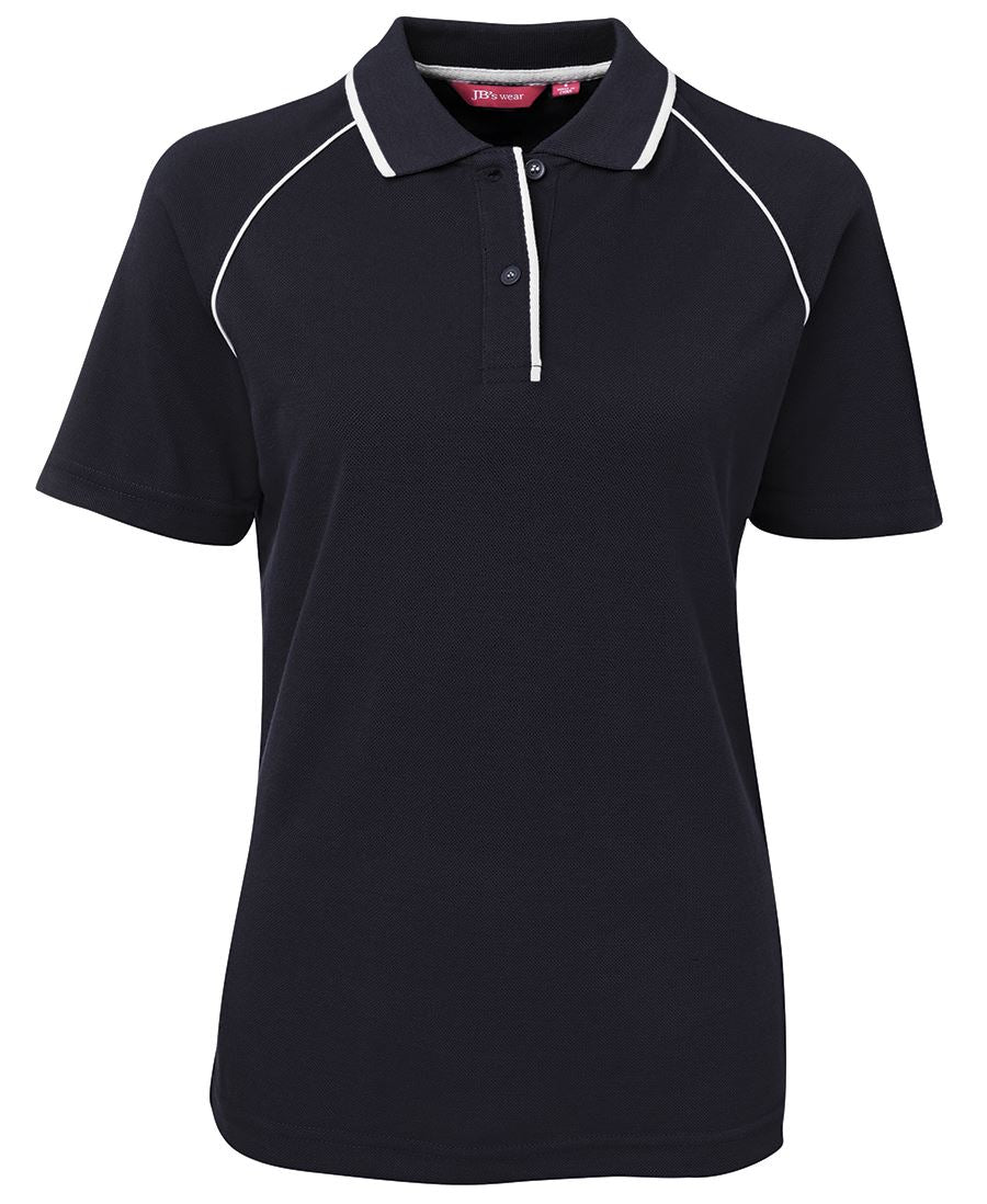 JB's LADIES RAGLAN POLO - Navy/White