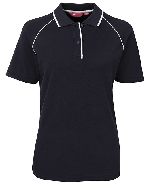 JB's LADIES RAGLAN POLO - Navy/White