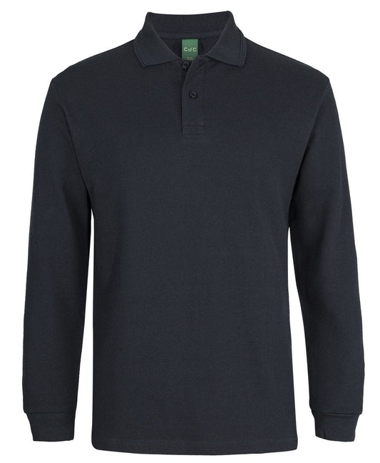 C of C L/S 320G POPCORN COTTON POLO - Black