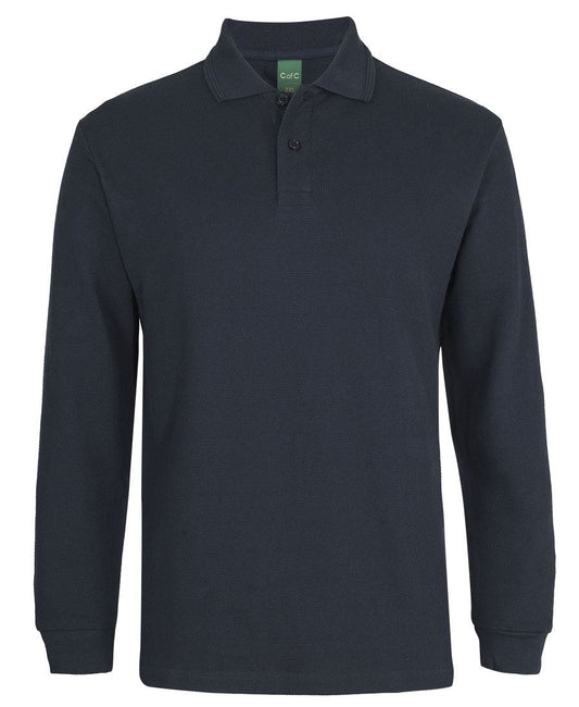 C of C L/S 320G POPCORN COTTON POLO - Navy