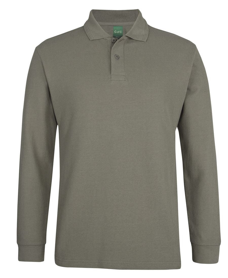C of C L/S 320G POPCORN COTTON POLO - Slate