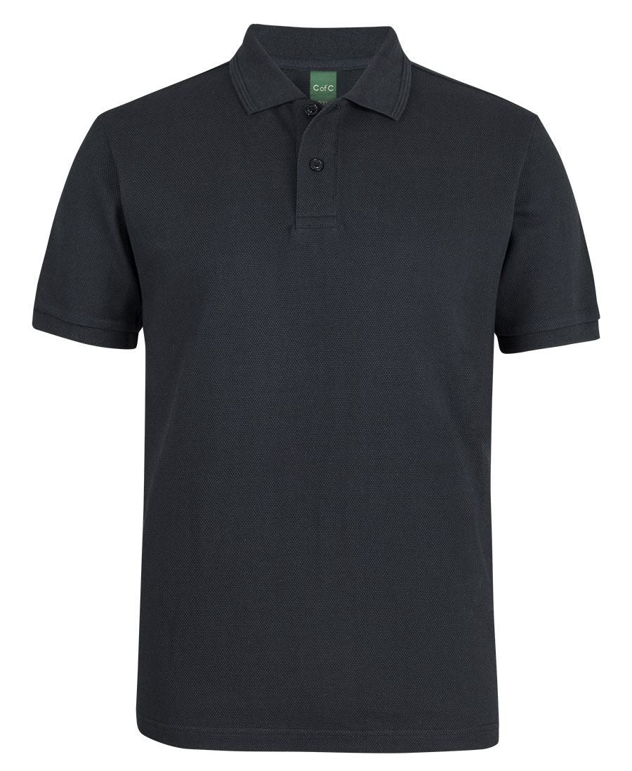 C of C 320G POPCORN COTTON POLO - Black