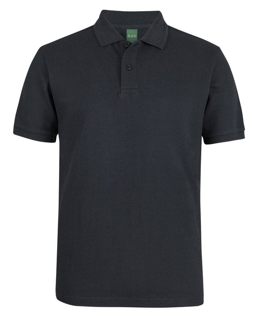 C of C 320G POPCORN COTTON POLO - Black