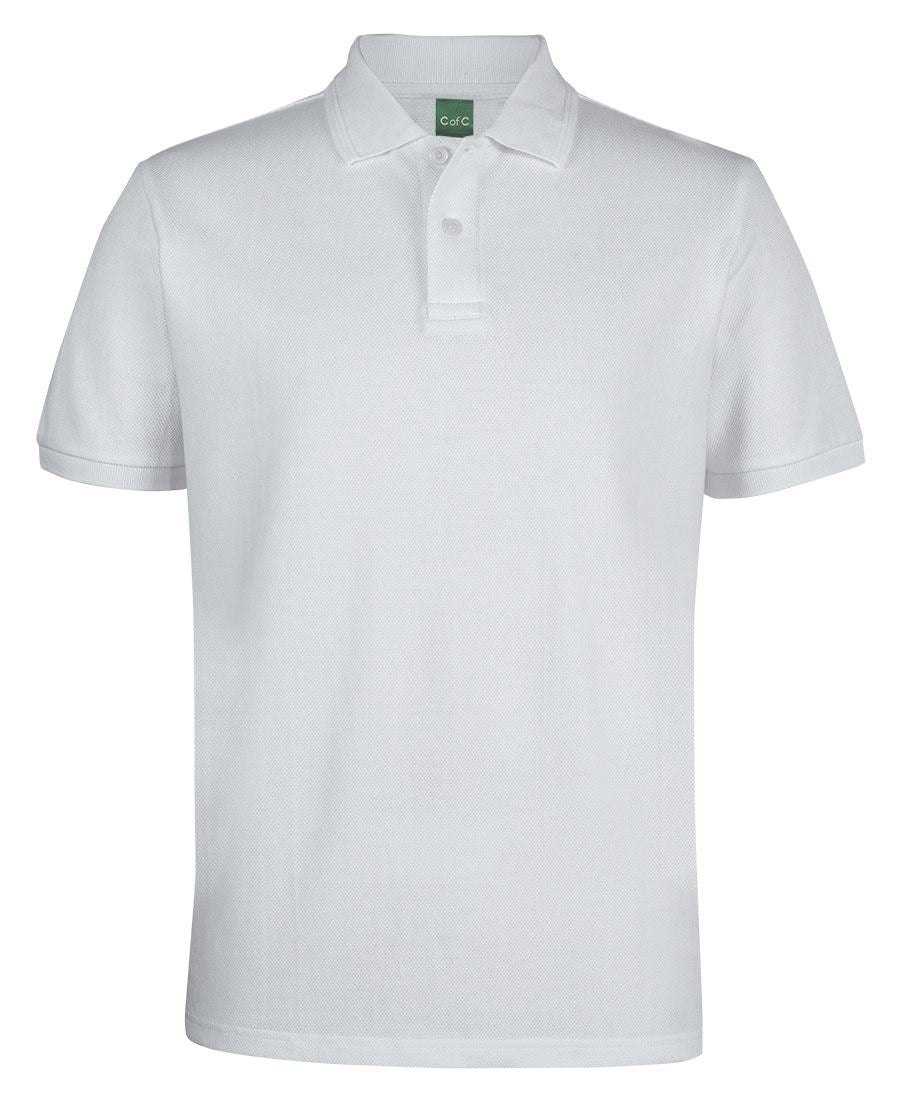 C of C 320G POPCORN COTTON POLO - White