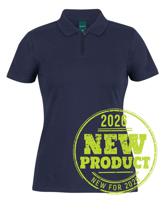 C of C LADIES S/S COTTON STRETCH POLO - Navy