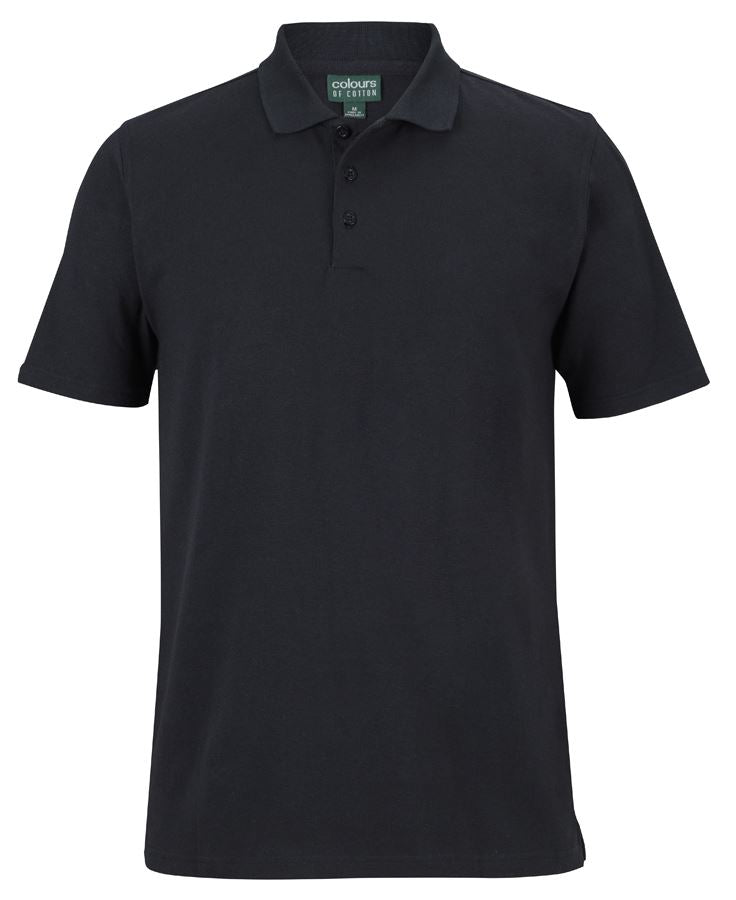 C of C COTTON S/S STRETCH POLO - Black