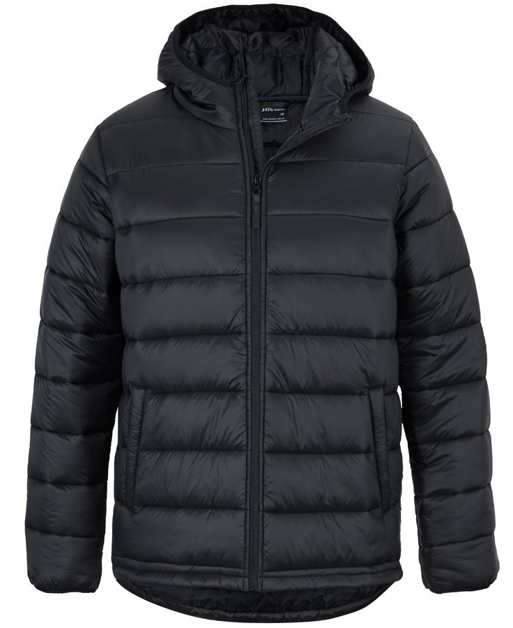 JB's URBAN HOODED PUFFER JACKET - Black