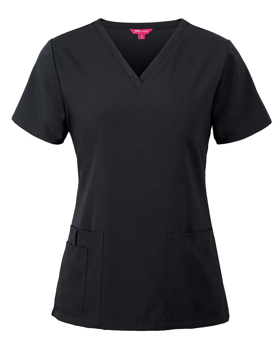 JB's LADIES NU SCRUB TOP - Black